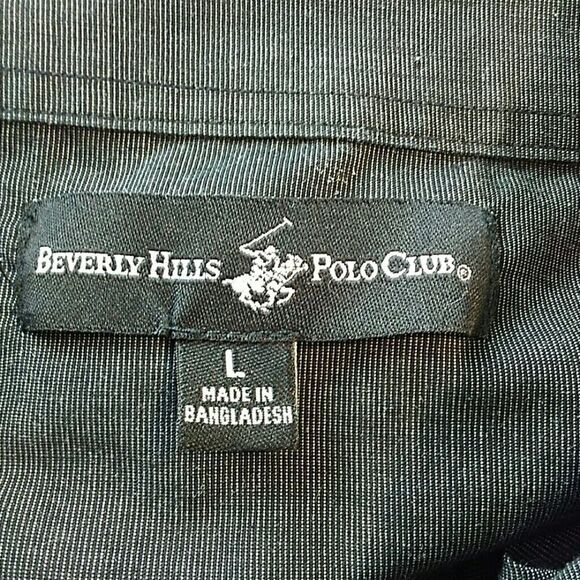 (3/$20) Beverly Hills Polo Club black button front shirt - Picture 8 of 8